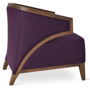 Soho Concept Mostar Armchair In Turquoise & Walnut - Durable Boucle Extra Loop Fabric, 10-year Guarantee! Walnut  Soho-concept-dining-chair-13245