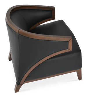 Soho Concept Mostar Armchair – Luxurious Velvet & Boucle Fabric, Walnut Finish, 10-year Guarantee On Comfort! Black,Walnut  Soho-concept-dining-chair-12276