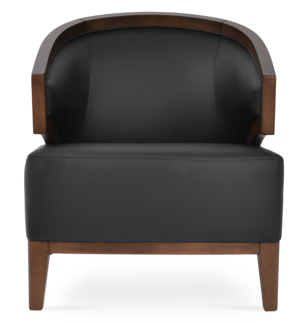 Soho Concept Mostar Sofa - Premium Camira Yoredale Boucle Or Leather, 10-year Guarantee, Walnut Finish, 350 Lbs Capacity Black,Walnut  Soho-concept-dining-chair-13246