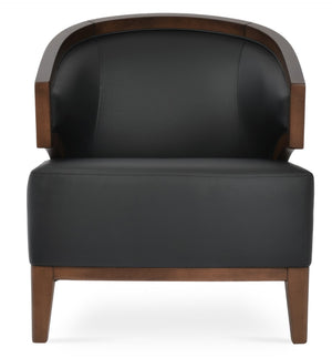 Soho Concept Mostar Sofa - Premium Camira Yoredale Boucle Or Leather, 10-year Guarantee, Walnut Finish, 350 Lbs Capacity Black,Walnut  Soho-concept-dining-chair-13246