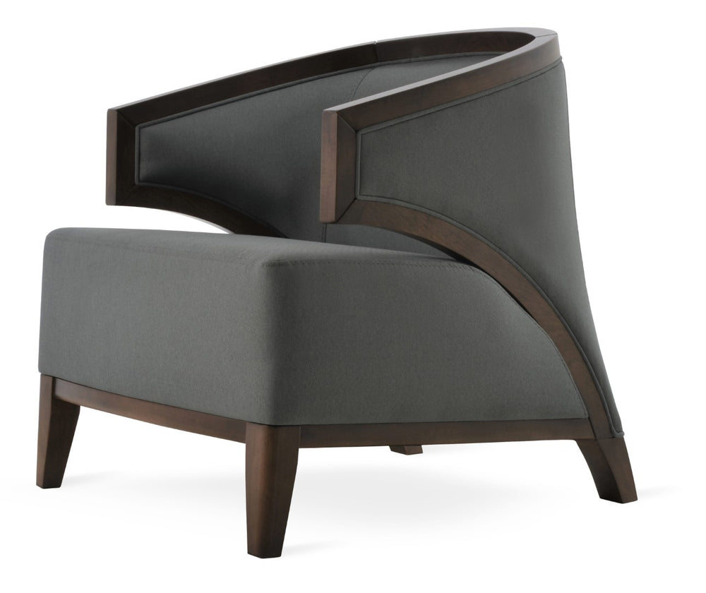 Soho Concept Mostar Armchair – Luxurious Velvet & Boucle Fabric, Walnut Finish, 10-year Guarantee On Comfort! Red  Soho-concept-dining-chair-13244