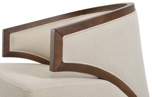 Soho Concept Mostar Armchair – Luxurious Velvet & Boucle Fabric, Walnut Finish, 10-year Guarantee On Comfort! Walnut,White  Soho-concept-dining-chair-12270