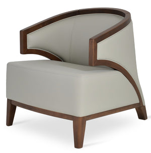 Soho Concept Mostar Armchair – Luxurious Velvet & Boucle Fabric, Walnut Finish, 10-year Guarantee On Comfort! Light Grey  Soho-concept-dining-chair-12268