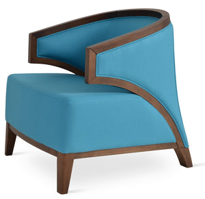 Soho Concept Mostar Armchair In Turquoise & Walnut - Durable Boucle Extra Loop Fabric, 10-year Guarantee! Walnut,Turquoise  Soho-concept-dining-chair-13242