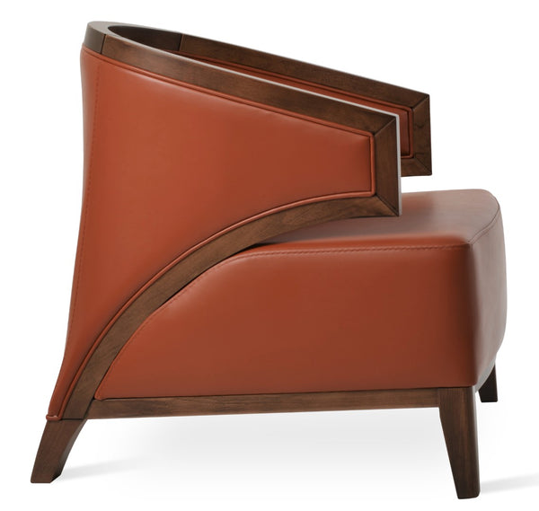 Soho Concept Mostar Armchair – Luxurious Velvet & Boucle Fabric, Walnut Finish, 10-year Guarantee On Comfort! Walnut  Soho-concept-dining-chair-13240