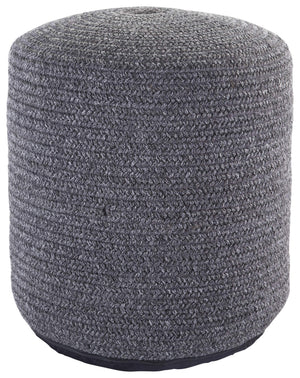 Jaipur Living Jaipur Living Bridgehampton Polypropylene Cylinder Pouf for Indoor Outdoor Modern Spaces Dark Gray 18 W x 18 L x 20 H POF100421