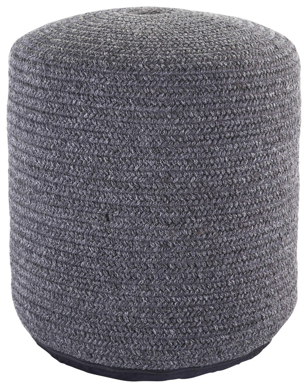 Jaipur Living Jaipur Living Bridgehampton Polypropylene Cylinder Pouf for Indoor Outdoor Modern Spaces Dark Gray 18 W x 18 L x 20 H POF100421