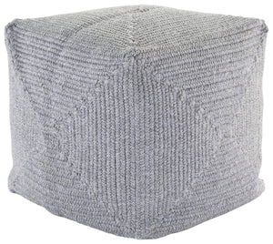 Jaipur Living Jaipur Living Bridgehampton Polypropylene Cylinder Pouf for Indoor Outdoor Modern Spaces Light Gray 18 W x 18 L x 18 H POF100420