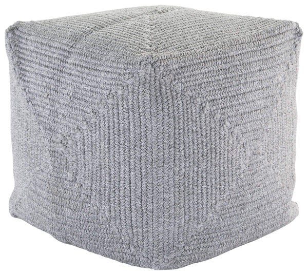 Jaipur Living Jaipur Living Bridgehampton Polypropylene Cylinder Pouf for Indoor Outdoor Modern Spaces Light Gray 18 W x 18 L x 18 H POF100420