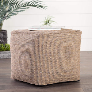 Jaipur Living Jaipur Living Woven Polypropylene Cube Pouf Weather Resistant Indoor Outdoor Accent POF100422