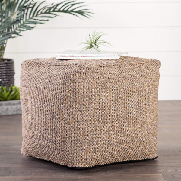 Jaipur Living Jaipur Living Woven Polypropylene Cube Pouf Weather Resistant Indoor Outdoor Accent POF100422