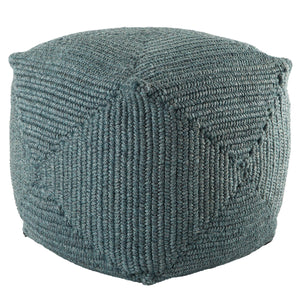 Jaipur Living Jaipur Living Bridgehampton Polypropylene Cylinder Pouf for Indoor Outdoor Modern Spaces Teal 18 W x 18 L x 18 H POF100438