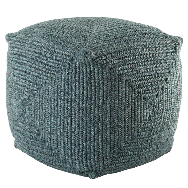 Jaipur Living Jaipur Living Bridgehampton Polypropylene Cylinder Pouf for Indoor Outdoor Modern Spaces Teal 18 W x 18 L x 18 H POF100438