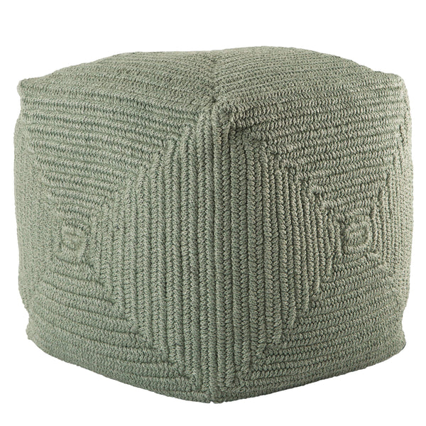 Jaipur Living Jaipur Living Bridgehampton Polypropylene Cylinder Pouf for Indoor Outdoor Modern Spaces Green 18 W x 18 L x 18 H POF100439