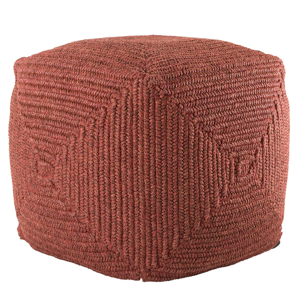 Jaipur Living Jaipur Living Bridgehampton Polypropylene Cylinder Pouf for Indoor Outdoor Modern Spaces Red 18 W x 18 L x 18 H POF100440