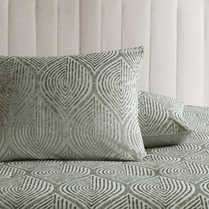 JLA Home Nocturne Velvet Jacquard 10 Piece Comforter Set with Quilts Shams and Bed Skirt MP10-9072