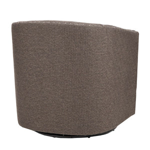 JLA Home Tyler Swivel Barrel Accent Chair with Bronze Nailhead Trim for Living Room Chocolate MP103-0481