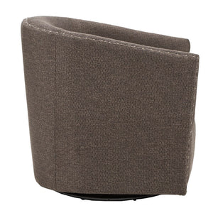 JLA Home Tyler Swivel Barrel Accent Chair with Bronze Nailhead Trim for Living Room Chocolate MP103-0481