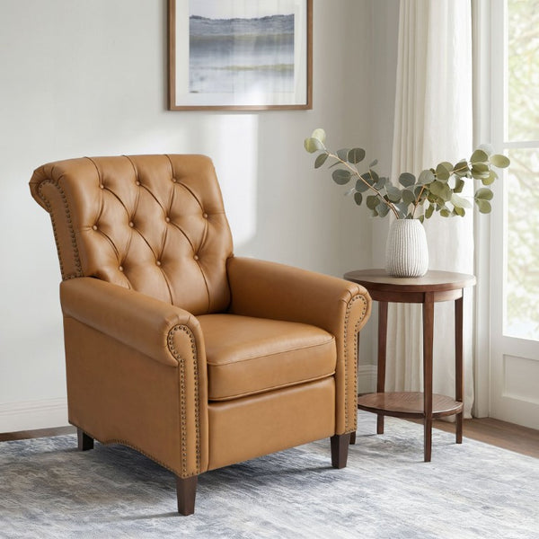 JLA Home Aidan Faux Leather Push Back Recliner with Tufted Rolled and Nailhead Trim MP103-1300