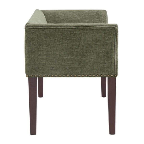 JLA Home Welburn Nailhead Trim Upholstered Bench Formal Entryway or Bedroom Accent Seat Green MP105-1267