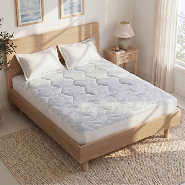 JLA Home 3-Zone Cooling Mattress Pad with Honeycomb Quilting for Spinal Support and Heat Relief 75 W x 39 L MP16-7231