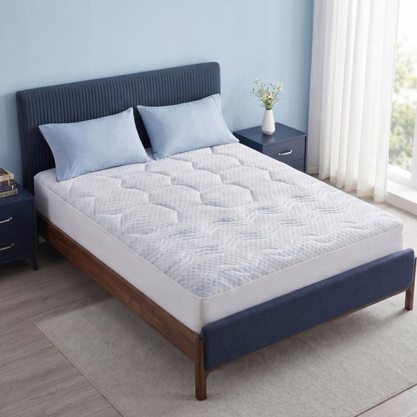 JLA Home 3-Zone Cooling Mattress Pad with Honeycomb Quilting for Spinal Support and Heat Relief 75 W x 54 L MP16-7233