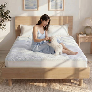 JLA Home 3-Zone Cooling Mattress Pad with Honeycomb Quilting for Spinal Support and Heat Relief 84 W x 72 L MP16-7236