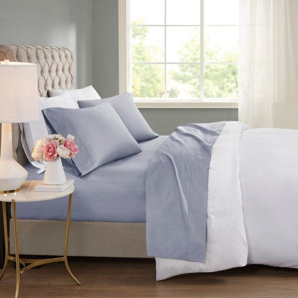 JLA Home 600 Thread Count Sateen Cotton Blend Sheet Set with Active Cooling Deep Pocket Design MP20-8965