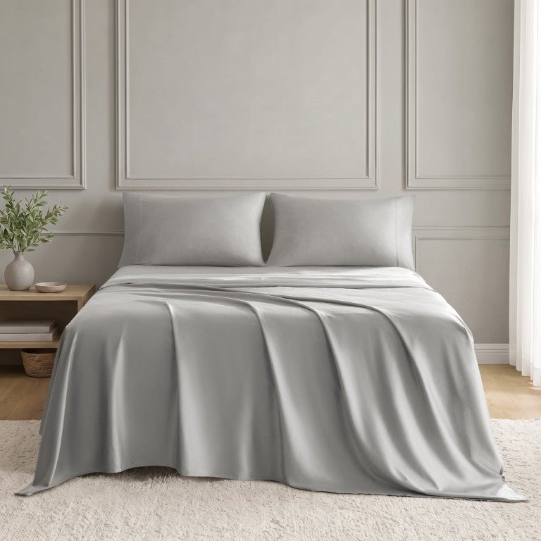 JLA Home Tencel Lyocell Cotton Flat Fitted Sheet Set 300 Thread Count Soft Breathable Bedding MP20-8997