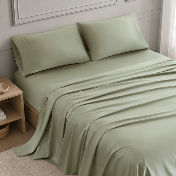 JLA Home Tencel Lyocell Cotton Blend Sheet Set 300 Thread Count Breathable Silky Bedding MP20-9009