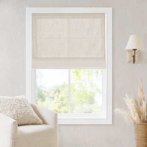 JLA Home Quincy Cordless Blackout Roman Shade Linen-Look Fabric for Bedroom or Nursery Linen 36.97 inches MP40-9005
