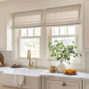 JLA Home Mira Cordless Room Darkening Roman Shade with Linen Texture for Any MP40-9030
