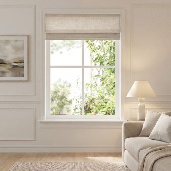JLA Home Mira Linen Textured Cordless Roman Shade with Thermal Backing for Any Room MP40-9034