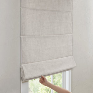 JLA Home Mira Linen Textured Cordless Roman Shade with Thermal Foam Backing for Bedrooms MP40-9035