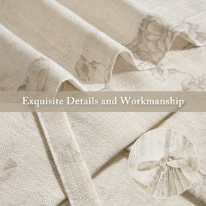 JLA Home Adele Botanical Floral Ruffle Linen Blend Window Panel for Farmhouse Cottage Rooms Neutral 42 W x 63 L MP40-9084