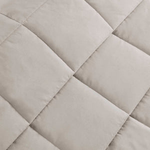 JLA Home Windom Box Quilted Hypoallergenic Microfiber Blanket with Satin Trim for All Seasons Grey 68 W x 90 L MP51-1533