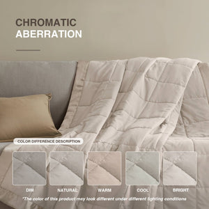 JLA Home Windom Box Quilted Hypoallergenic Microfiber Blanket with Satin Trim for All Seasons Grey 68 W x 90 L MP51-1533