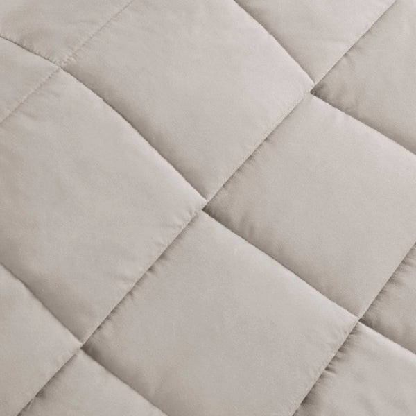 JLA Home Windom Box Quilted Hypoallergenic Microfiber Blanket with Satin Trim for All Seasons Grey 90 W x 90 L MP51-1534