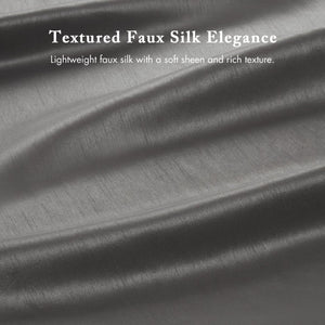 JLA Home Amherst Dupioni Faux Silk Pintuck Shower Curtain with Tailored Panel Design Grey 72 W x 84 L MP70-8818