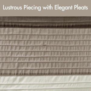 JLA Home Amherst Dupioni Faux Silk Pintuck Shower Curtain with Tailored Panel Design Natural 72 W x 84 L MP70-8821
