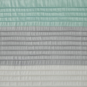 JLA Home Amherst Dupioni Faux Silk Pintuck Shower Curtain with Tailored Panel Design Aqua 72 W x 84 L MP70-8825