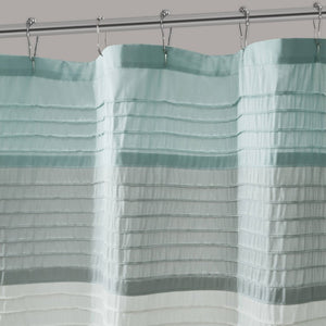 JLA Home Amherst Dupioni Faux Silk Pintuck Shower Curtain with Tailored Panel Design Aqua 72 W x 84 L MP70-8825