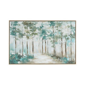 JLA Home Woodland Forest Hand Embellished Framed Canvas Wall Art for Living Room Decor MP95C-0369