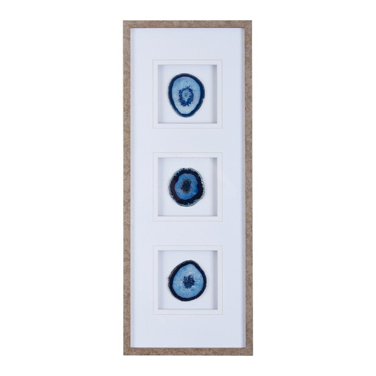 JLA Home Natural Agate Stone Slice Framed Wall Art Gallery Piece for Modern Living Spaces MP95G-0006