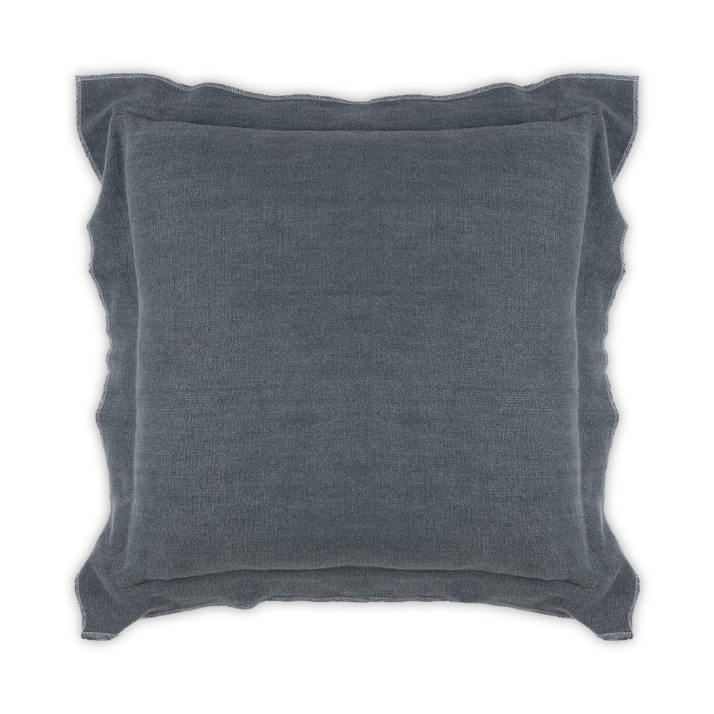 Moss Home Blake - Luxurious Stonewashed Linen Pillow With Zipper Closure For Elegant Home Decor Accents Navy 100% Linen Mpil-bla-stonav-2222