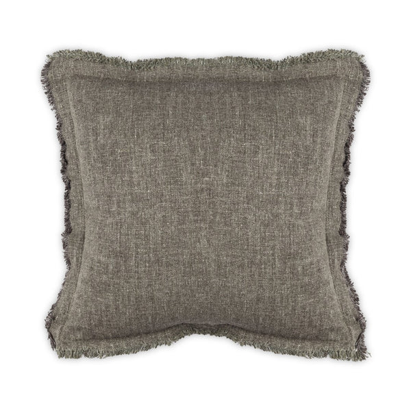 Moss Home Maya - Luxurious 100% Linen Pillow With Frayed Edges, Zipper Closure, Custom Made For You! Metal 100% Linen Mpil-maycalmet-2222