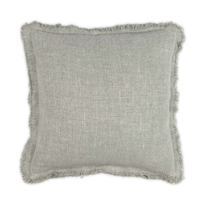 Moss Home Maya - Luxurious 100% Linen Pillow With Frayed Edges, Zipper Closure, Custom Made For You! Moss 100% Linen Mpil-maycalmos-2222