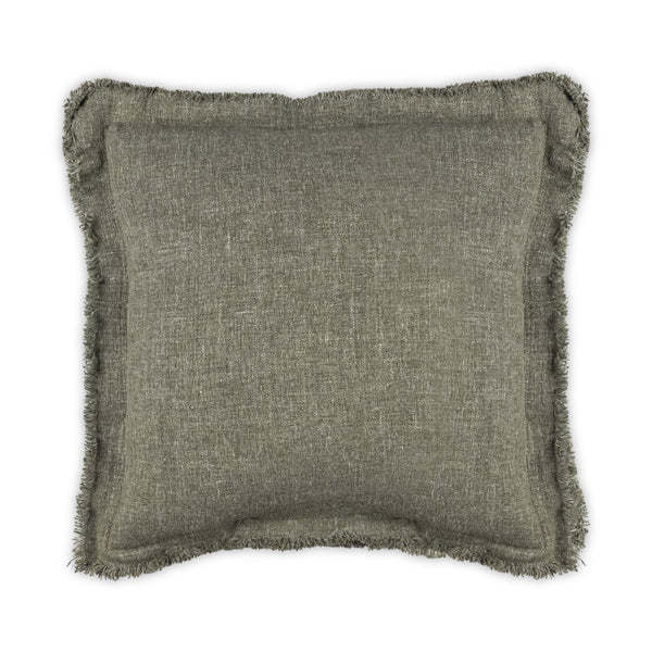 Moss Home Maya - Luxurious 100% Linen Pillow With Frayed Edges, Zipper Closure, Custom Made For You! Sage 100% Linen Mpil-maycalsag-2222