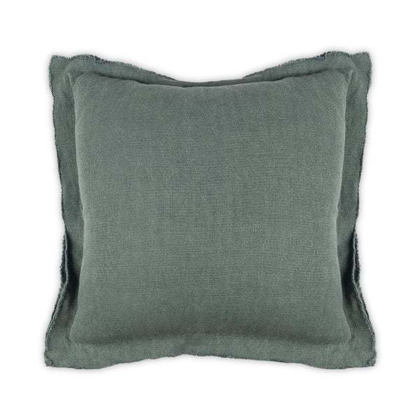 Moss Home Maya - Luxurious Stonewashed Linen Pillow With Frayed Edges, Perfect For Chic Home Décor Jade 100% Linen Mpil-maystojad-2222