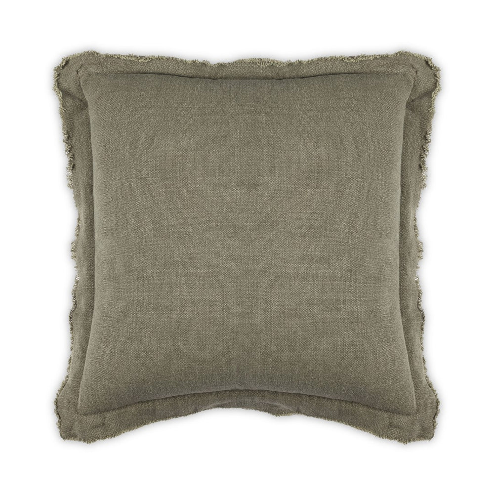 Moss Home Maya - Luxurious Stonewashed Linen Pillow With Frayed Edges, Perfect For Chic Home Décor Moss 100% Linen Mpil-maystomos-2222